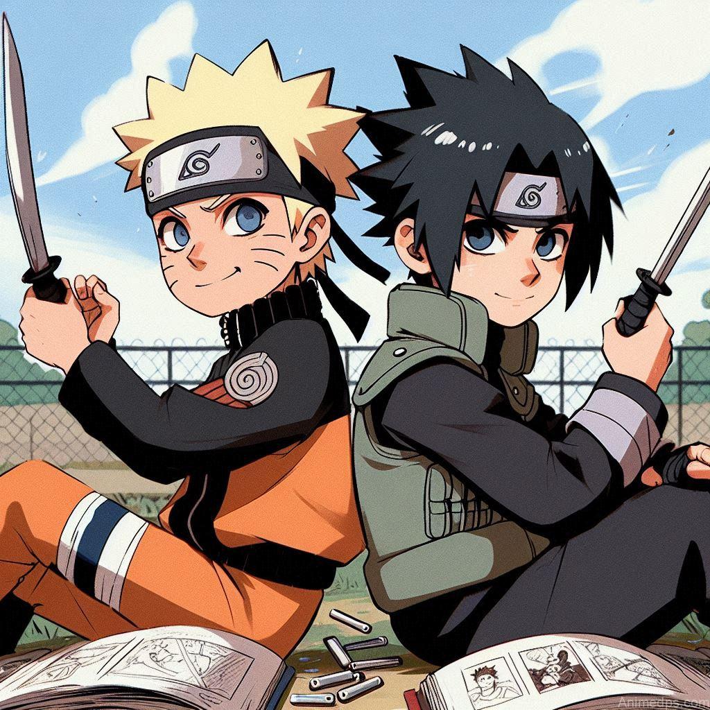 500+ Naruto and Sasuke Photos 17 Childhood Memories
Pose: A flashback scene of young Naruto and Sasuke training together.Background: The training grounds with scattered kunai.Expression: Determined and focused, showcasing their early bond.