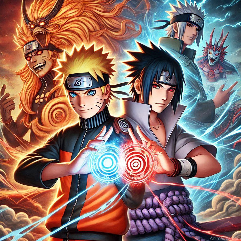 500+ Naruto and Sasuke Photos 37 Naruto and Sasuke with Kurama and Susanoo
Pose: Naruto and Sasuke each summon their respective powers, Kurama and Susanoo.Background: An epic, fiery battlefield with their summons.Expression: Powerful and resolute, highlighting their combined strength.