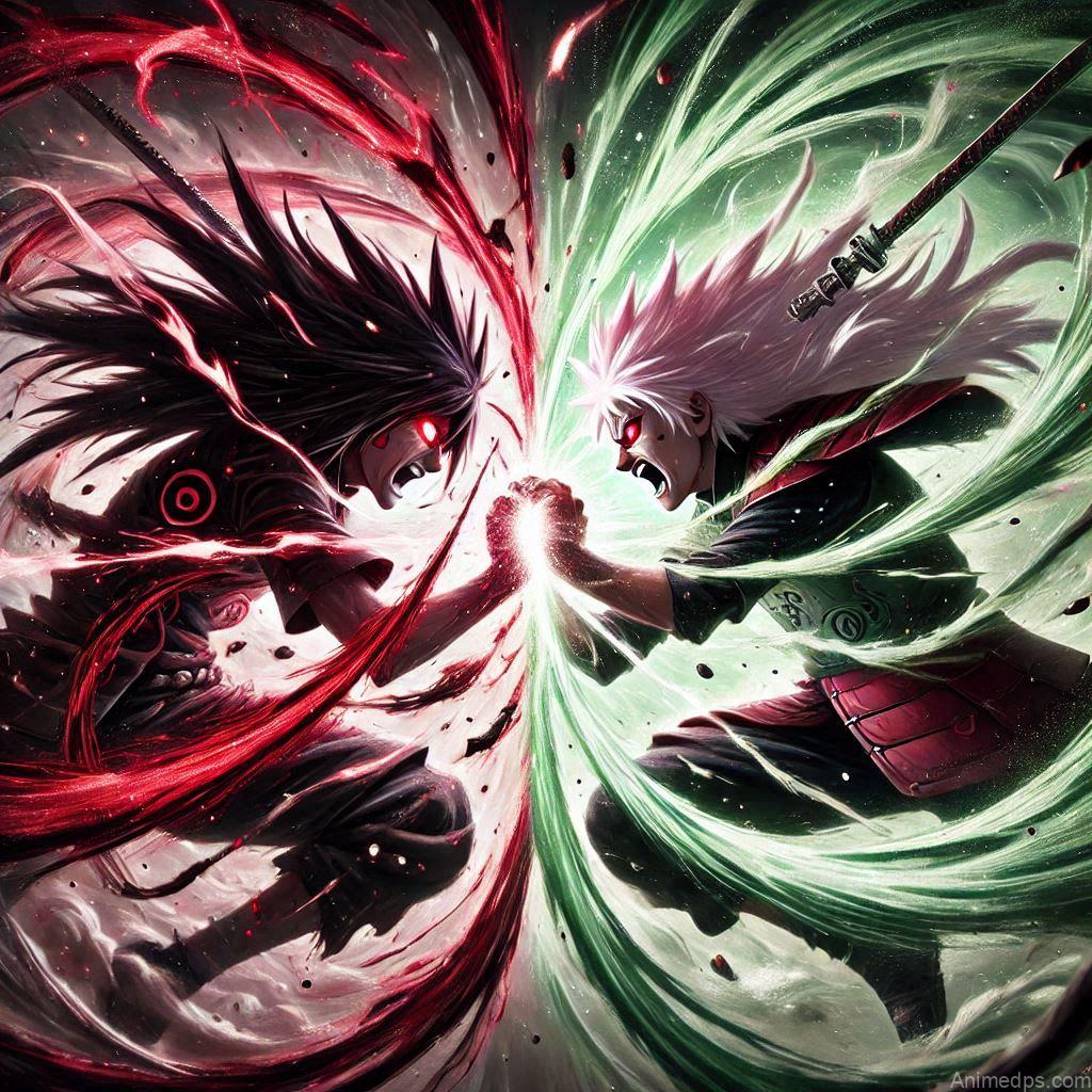 930+ Best Naruto DP for WhatsApp | Anime Dp 466 Madara and Hashirama Face-to-Face
A tense standoff between Madara and Hashirama on a rugged battlefield, their intense gazes locked. Madara stands tall, his Uchiha armor gleaming in the fiery light, with his Sharingan and Rinnegan glowing ominously. Hashirama, in his Senju battle armor, radiates calm strength, holding his wooden staff. The backdrop is an apocalyptic storm, with thunderclaps and swirling debris, symbolizing the clash of titans.