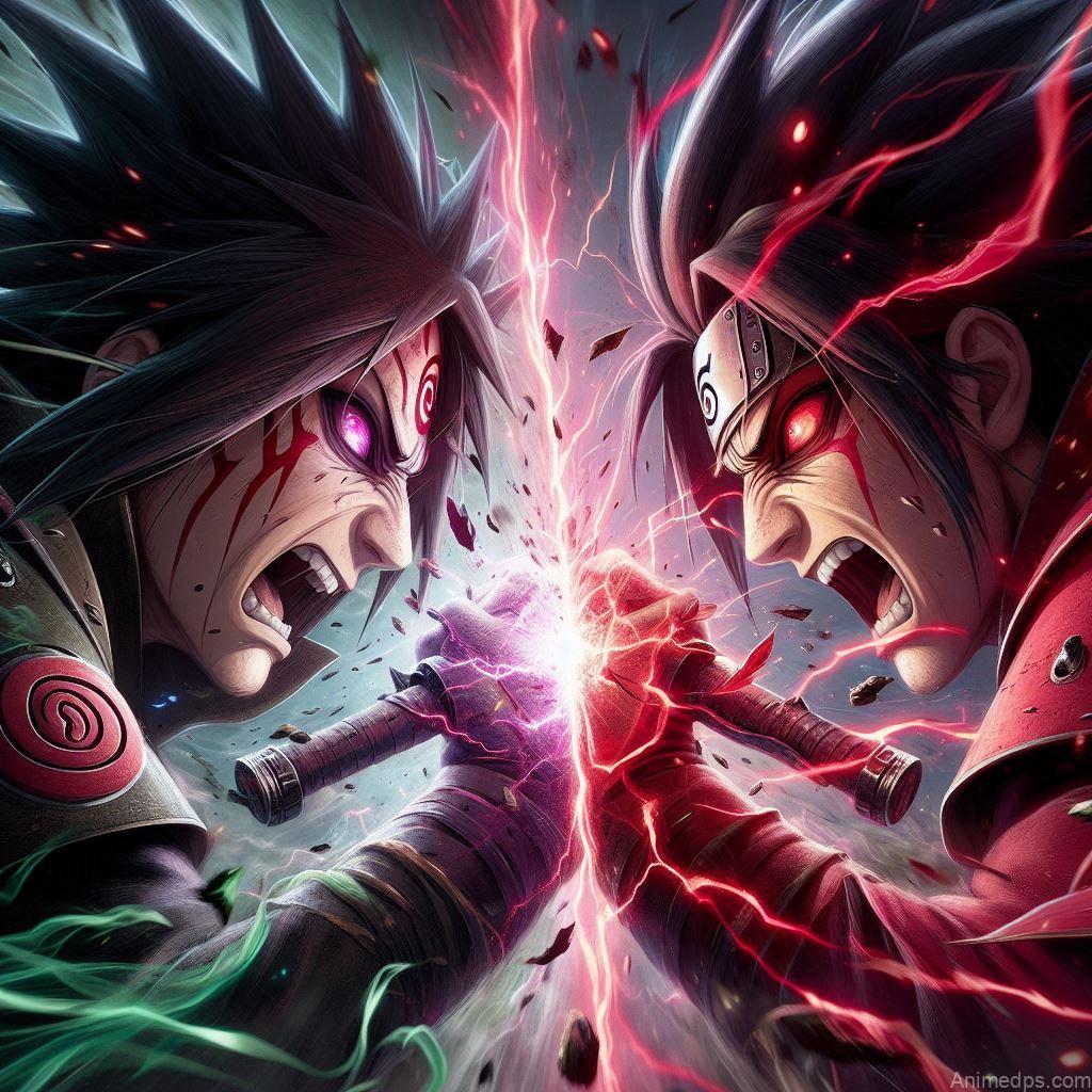 930+ Best Naruto DP for WhatsApp | Anime Dp 467 Madara and Hashirama Face-to-Face
A tense standoff between Madara and Hashirama on a rugged battlefield, their intense gazes locked. Madara stands tall, his Uchiha armor gleaming in the fiery light, with his Sharingan and Rinnegan glowing ominously. Hashirama, in his Senju battle armor, radiates calm strength, holding his wooden staff. The backdrop is an apocalyptic storm, with thunderclaps and swirling debris, symbolizing the clash of titans.
