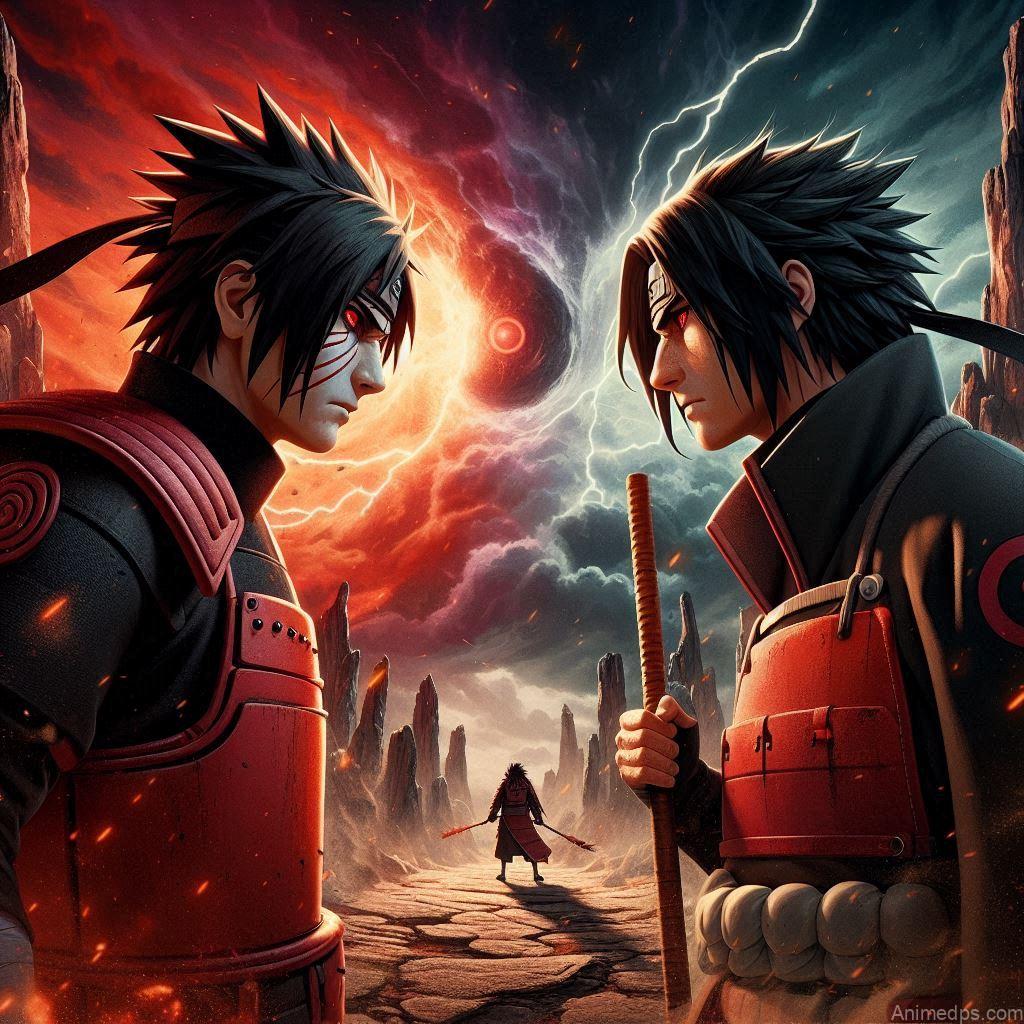 930+ Best Naruto DP for WhatsApp | Anime Dp 469 Madara and Hashirama Face-to-Face
A tense standoff between Madara and Hashirama on a rugged battlefield, their intense gazes locked. Madara stands tall, his Uchiha armor gleaming in the fiery light, with his Sharingan and Rinnegan glowing ominously. Hashirama, in his Senju battle armor, radiates calm strength, holding his wooden staff. The backdrop is an apocalyptic storm, with thunderclaps and swirling debris, symbolizing the clash of titans.