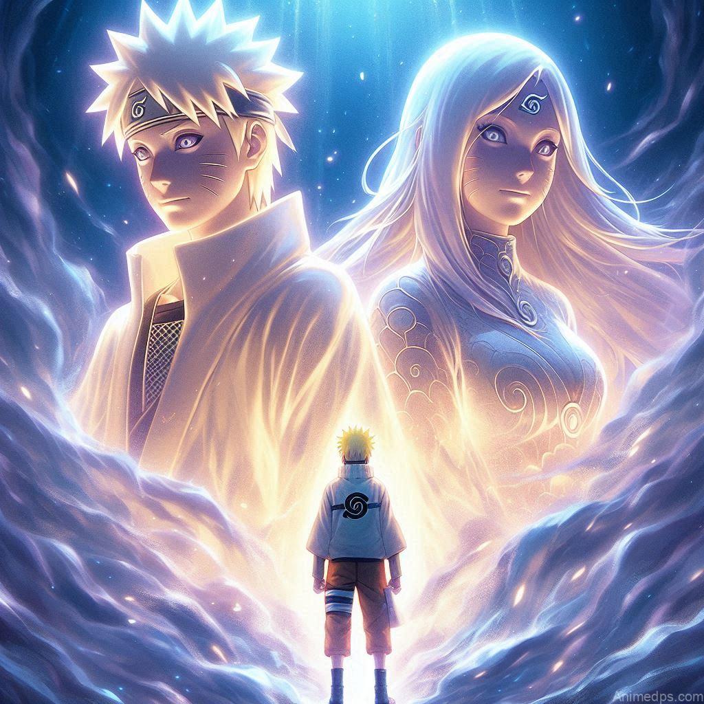 930+ Best Naruto DP for WhatsApp | Anime Dp 472 Minato and Kushina Watching Over Naruto
An ethereal image of Minato and Kushina standing together as spirits, looking down at Naruto during an intense battle. Their transparent forms glow softly with golden light, their expressions filled with pride and love. Naruto, unaware, stands strong below, embodying the legacy and love they left behind.