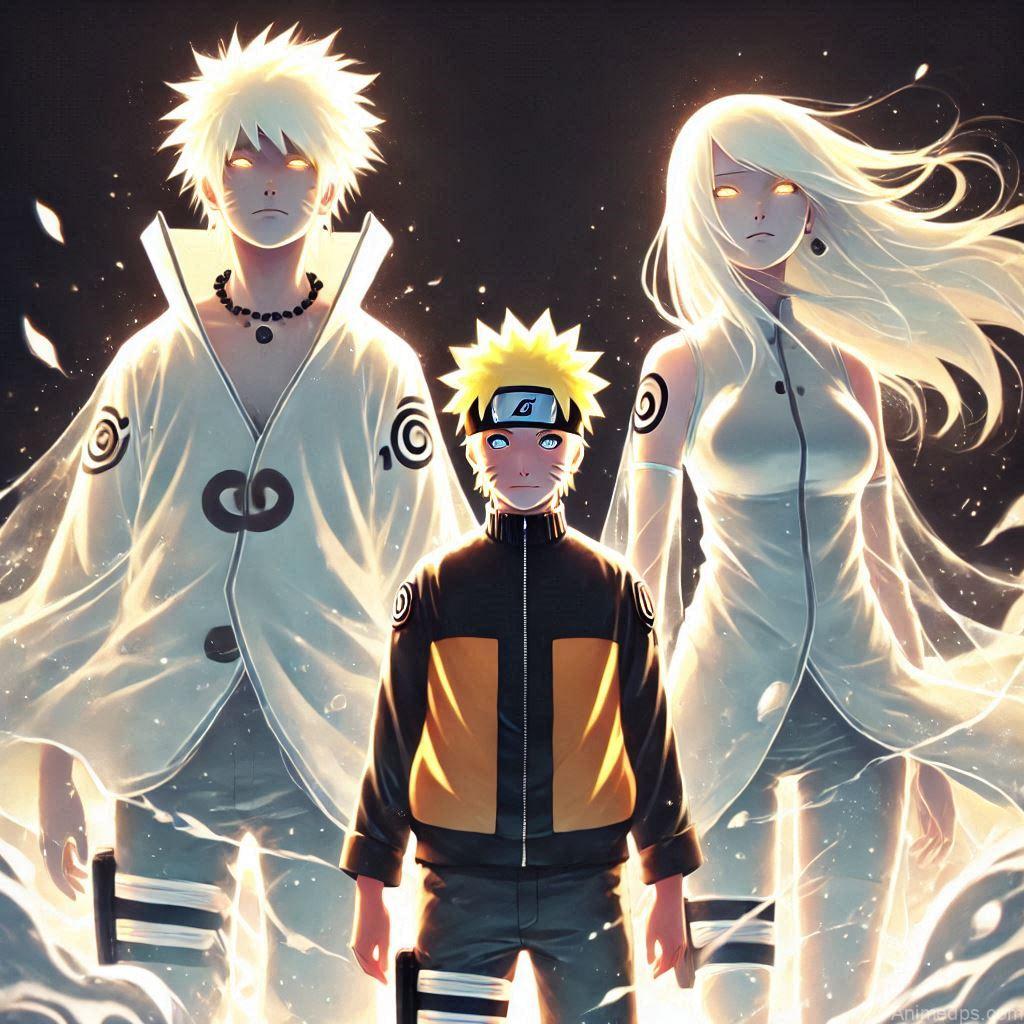 930+ Best Naruto DP for WhatsApp | Anime Dp 474 Minato and Kushina Watching Over Naruto
An ethereal image of Minato and Kushina standing together as spirits, looking down at Naruto during an intense battle. Their transparent forms glow softly with golden light, their expressions filled with pride and love. Naruto, unaware, stands strong below, embodying the legacy and love they left behind.