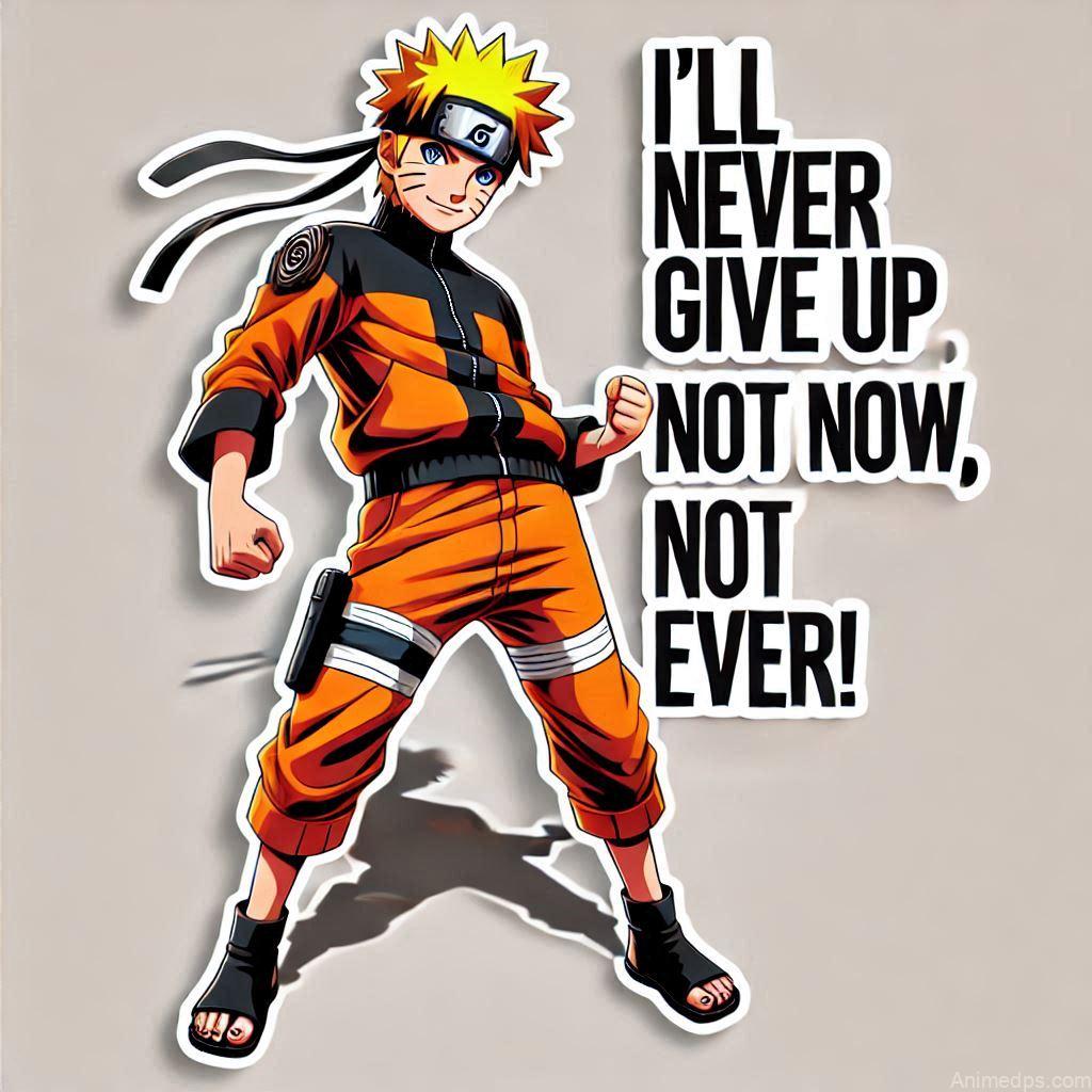 930+ Best Naruto DP for WhatsApp | Anime Dp 931 Naruto Full Image Text over--I'll never give up, not now, not ever!-