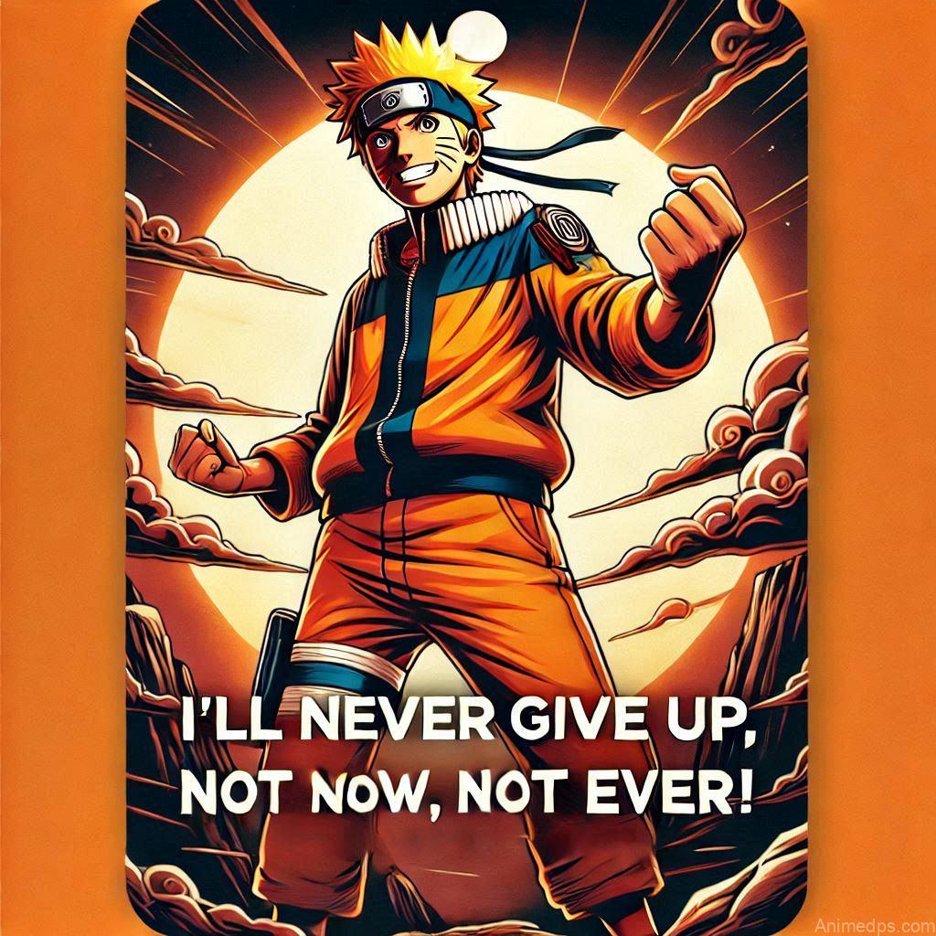 930+ Best Naruto DP for WhatsApp | Anime Dp 929 Naruto Full Image Text over--I'll never give up, not now, not ever!-