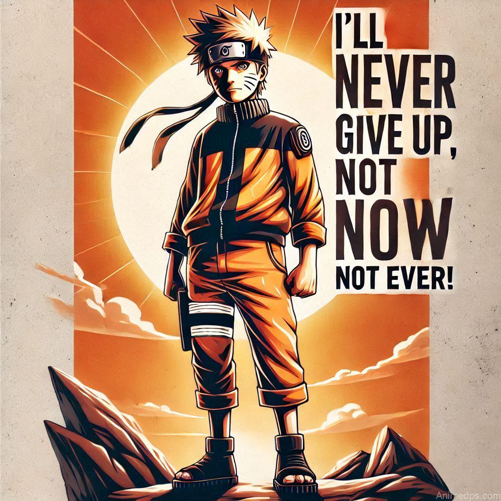 930+ Best Naruto DP for WhatsApp | Anime Dp 930 Naruto Full Image Text over--I'll never give up, not now, not ever!-