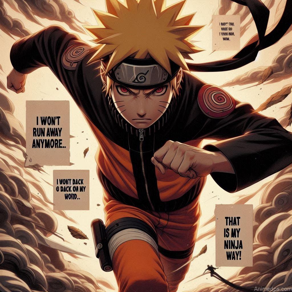 930+ Best Naruto DP for WhatsApp | Anime Dp 933 Naruto Image text over--I won't run away anymore... I won't go back on my word... that is my ninja way!