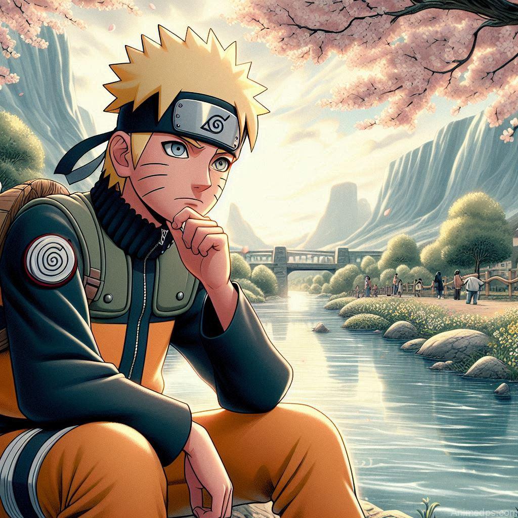930+ Best Naruto DP for WhatsApp | Anime Dp 24 Naruto Reflecting
Pose: Naruto sits by a river, deep in thought, reflecting on his journey.Background: A tranquil riverside with cherry blossoms.Expression: Calm and introspective, showcasing his thoughtful side.