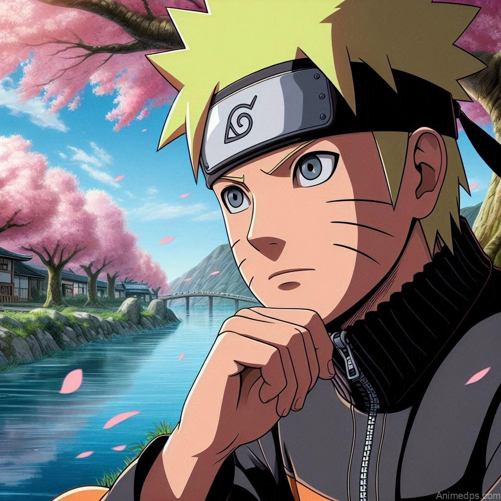 930+ Best Naruto DP for WhatsApp | Anime Dp 18 Naruto Reflecting
Pose: Naruto sits by a river, deep in thought, reflecting on his journey.Background: A tranquil riverside with cherry blossoms.Expression: Calm and introspective, showcasing his thoughtful side.