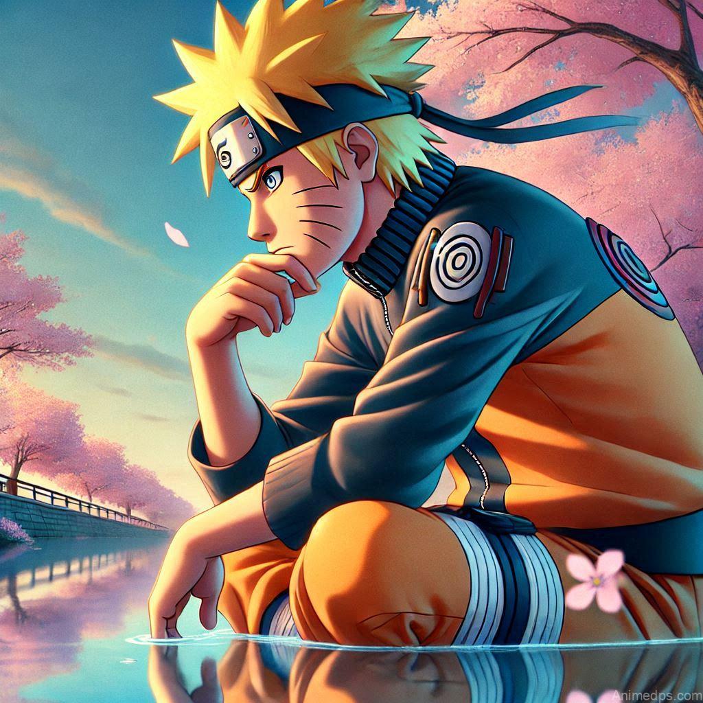 930+ Best Naruto DP for WhatsApp | Anime Dp 19 Naruto Reflecting
Pose: Naruto sits by a river, deep in thought, reflecting on his journey.Background: A tranquil riverside with cherry blossoms.Expression: Calm and introspective, showcasing his thoughtful side.