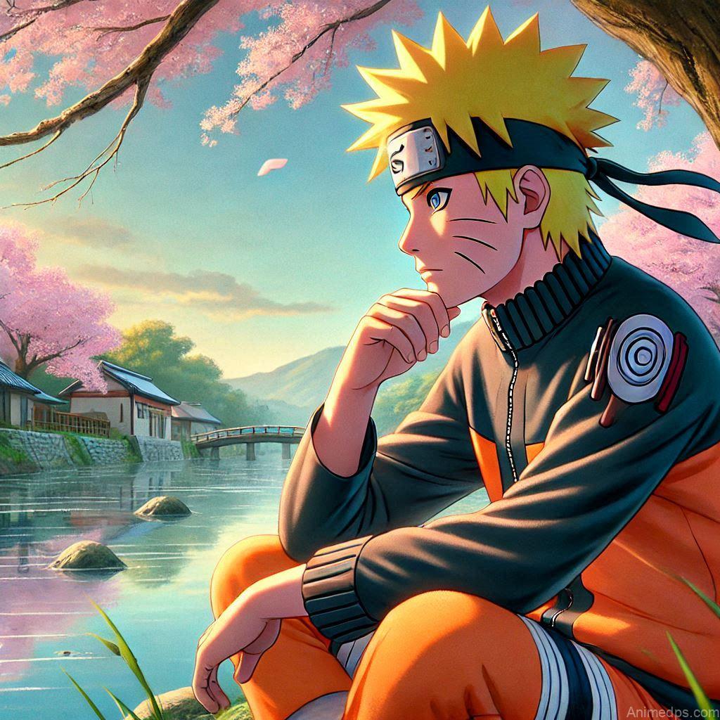 930+ Best Naruto DP for WhatsApp | Anime Dp 20 Naruto Reflecting
Pose: Naruto sits by a river, deep in thought, reflecting on his journey.Background: A tranquil riverside with cherry blossoms.Expression: Calm and introspective, showcasing his thoughtful side.