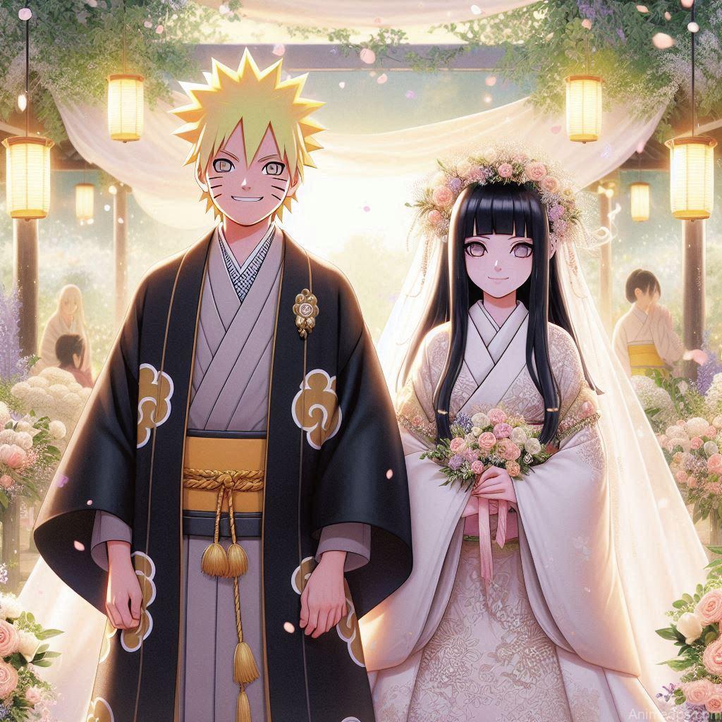 500+ Naruto and Hinata Images 14 Naruto and Hinata Wedding
Pose: Naruto and Hinata in their wedding attire, holding hands and smiling at each other.Background: A beautifully decorated wedding venue with flowers and lights.Expression: Joyful and loving, showcasing their commitment to each other.