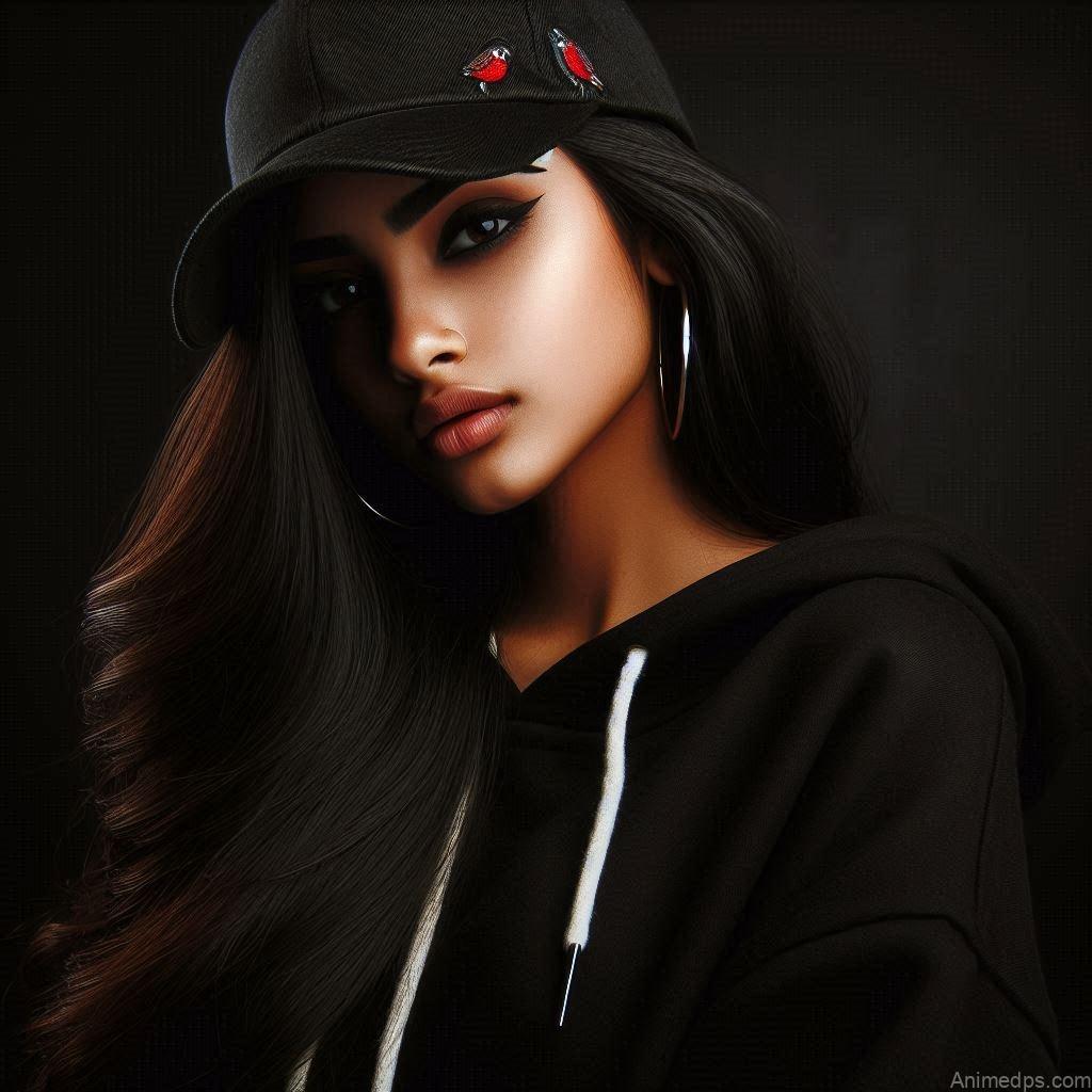 100+ Cool WhatsApp DP for Girls: Express Yourself! 24 Cool WhatsApp DP for Girl black background wearing cap