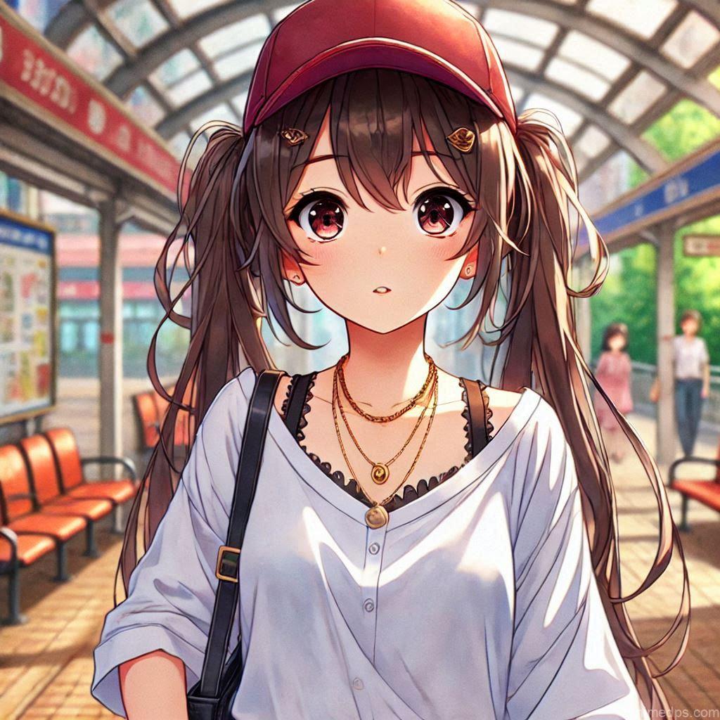 275+ Charming Girl Anime DP to Brighten Your Profile 37 Indian Anime Girl Dp wearing cap