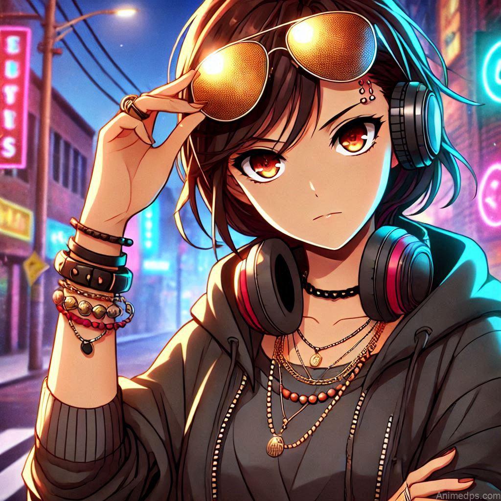 275+ Charming Girl Anime DP to Brighten Your Profile 46 Anime Girl wearing cooling glass dp