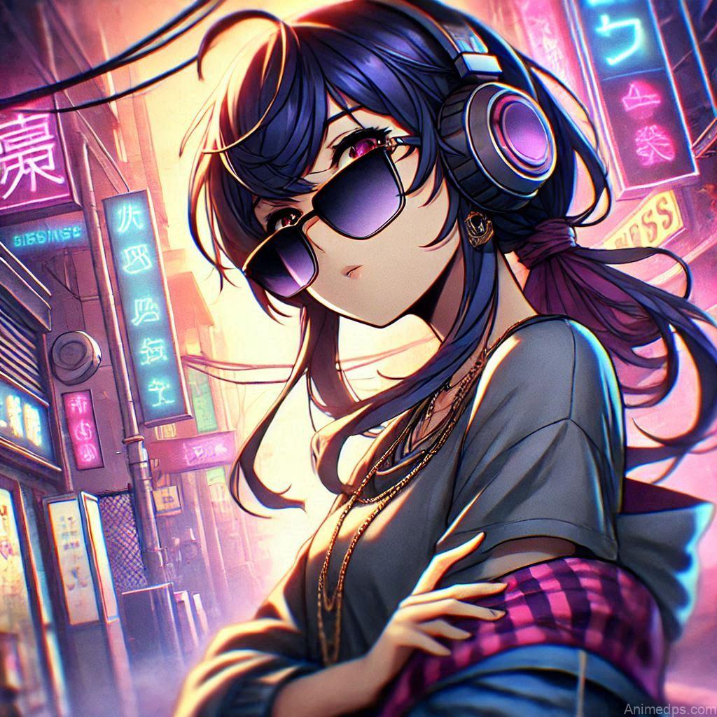 275+ Charming Girl Anime DP to Brighten Your Profile 24 confident anime girl in a stylish outfit, maybe with sunglasses or headphones