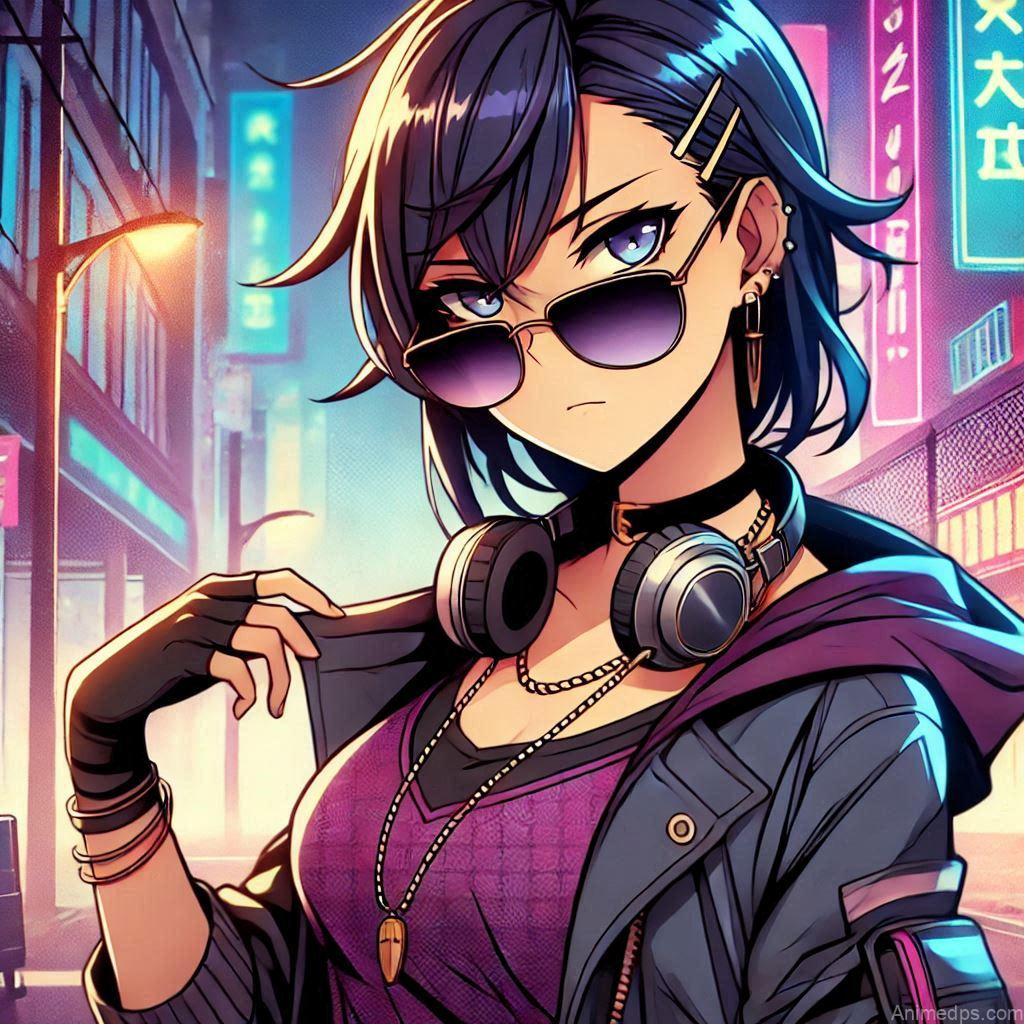 275+ Charming Girl Anime DP to Brighten Your Profile 25 confident anime girl in a stylish outfit, maybe with sunglasses or headphones