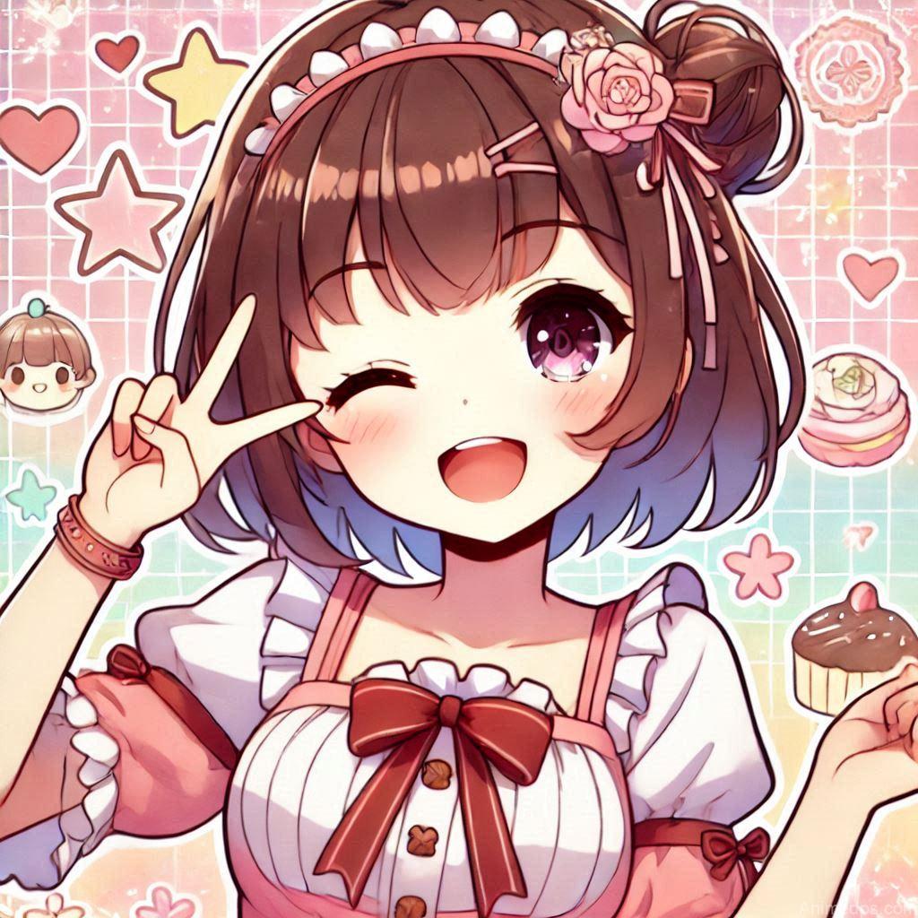 275+ Charming Girl Anime DP to Brighten Your Profile 19 Cute and Playful A cheerful anime girl in a playful pose