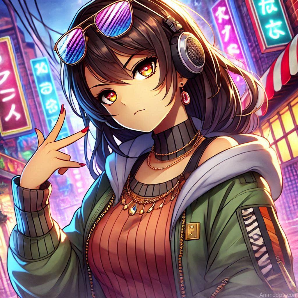 275+ Charming Girl Anime DP to Brighten Your Profile 42 Anime Girl wearing cooling glass dp