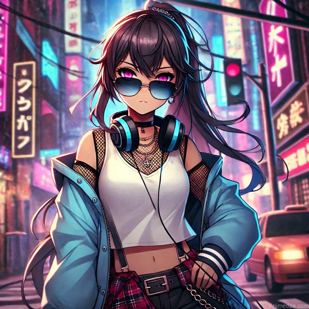 275+ Charming Girl Anime DP to Brighten Your Profile 44 Anime Girl wearing cooling glass dp