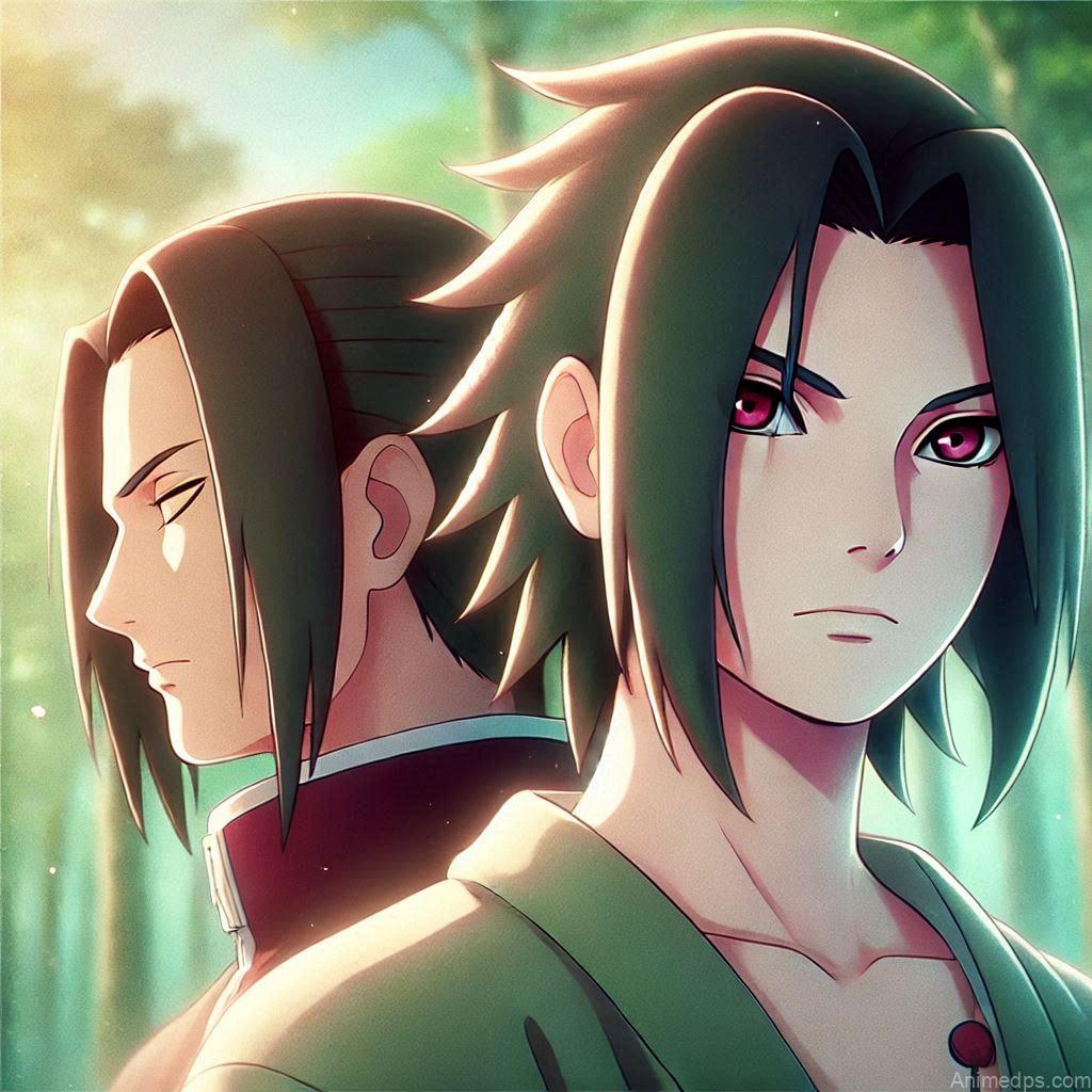 100+ Best Madara Uchiha Pics 9 Young Madara standing next to Hashirama, both looking towards the horizon with determination.