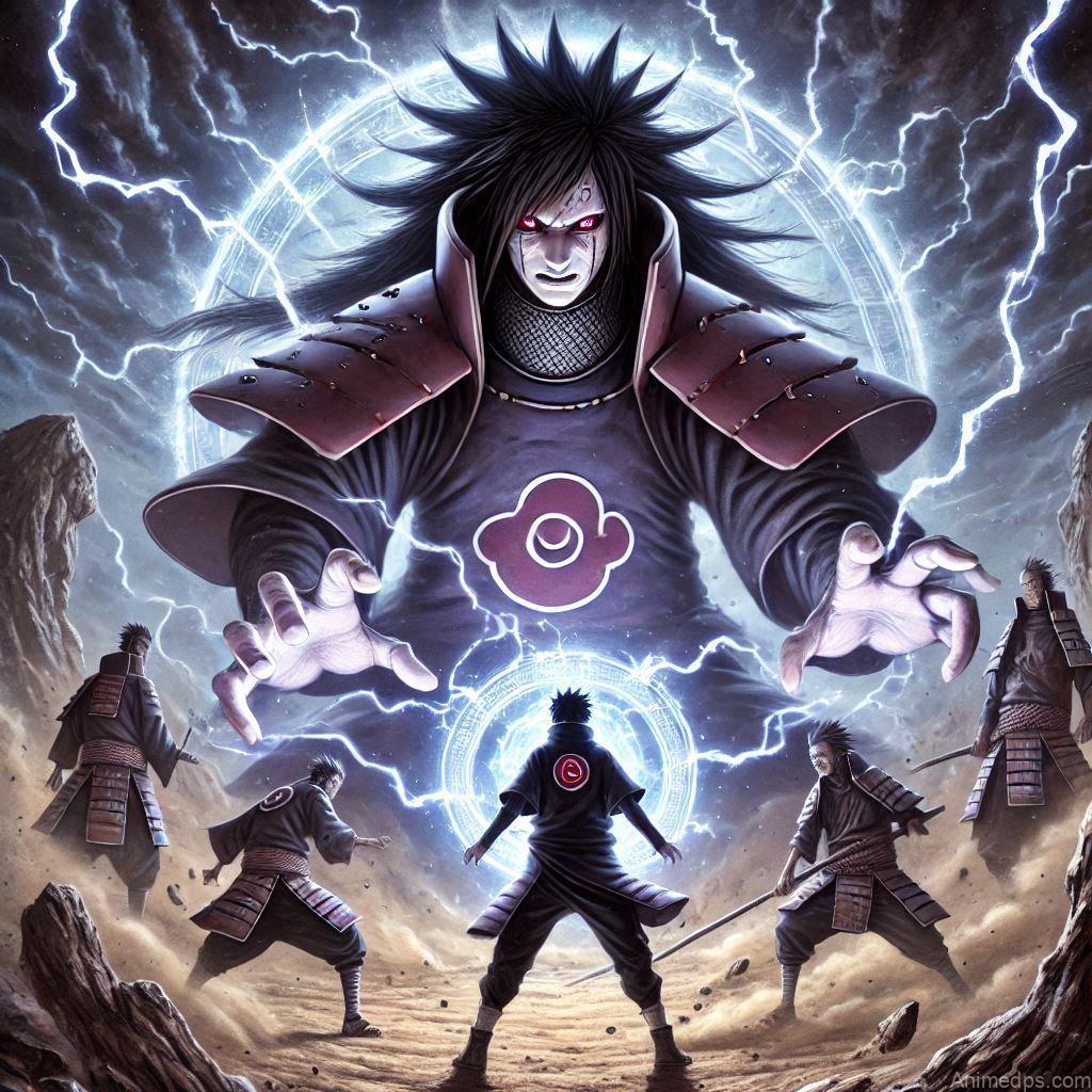 100+ Best Madara Uchiha Pics 5 Madara unleashing his Perfect Susanoo, towering over the Five Kage