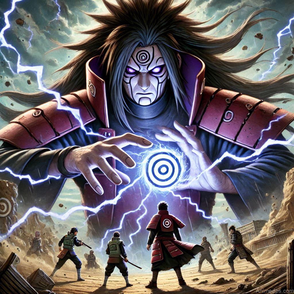 100+ Best Madara Uchiha Pics 6 Madara unleashing his Perfect Susanoo, towering over the Five Kage