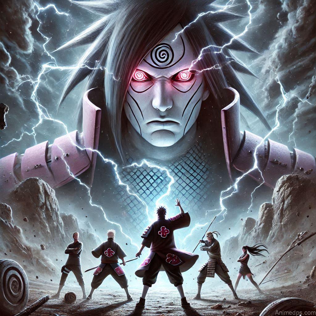 100+ Best Madara Uchiha Pics 7 Madara unleashing his Perfect Susanoo, towering over the Five Kage
