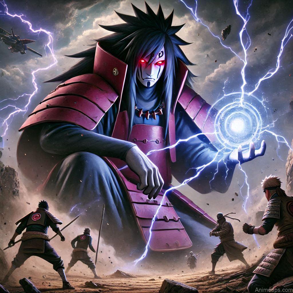 100+ Best Madara Uchiha Pics 8 Madara unleashing his Perfect Susanoo, towering over the Five Kage