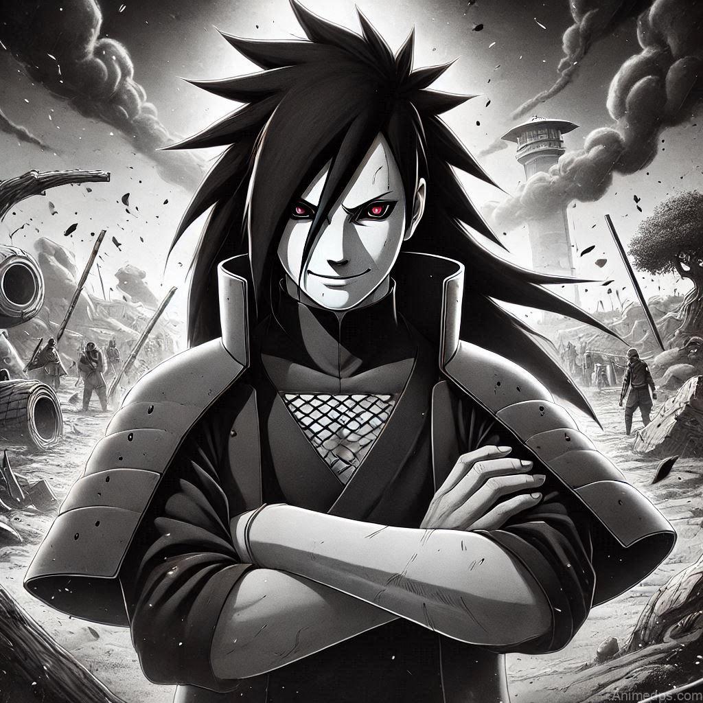 100+ Best Madara Uchiha Pics 12 Madara stands confidently with his arms crossed, a smirk on his face, as he is resurrected during the Fourth Great Ninja War.