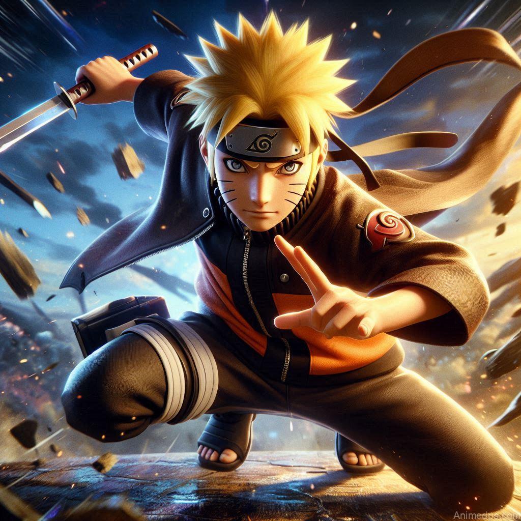 930+ Best Naruto DP for WhatsApp | Anime Dp 107 Naruto in a dynamic battle stance, ready for action, with kunai in hand. Naruto in a dynamic battle stance, ready for action, with kunai in hand. Background: A battlefield with flying debris and dramatic lighting. Expression: Determined and fierce, showcasing his readiness for combat.