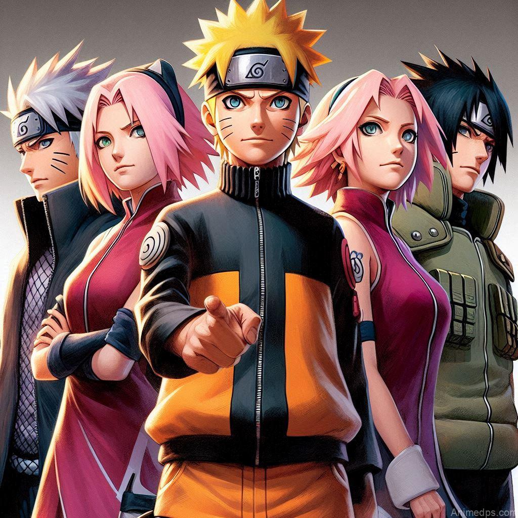 930+ Best Naruto DP for WhatsApp | Anime Dp 214 Naruto standing with his close friends, like Sasuke, Sakura, and Kakashi, all in action. Naruto standing with his close friends, like Sasuke, Sakura, and Kakashi, all in action poses. Background: The village of Konoha, symbolizing their home and unity. Expression: Happy and confident, reflecting the bond between teammates.