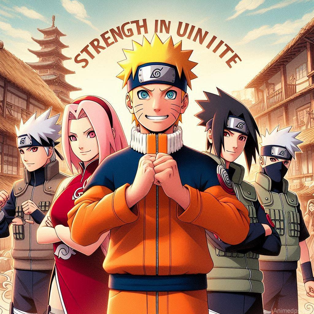 930+ Best Naruto DP for WhatsApp | Anime Dp 218 Naruto standing with his close friends, like Sasuke, Sakura, and Kakashi, all in action. Naruto standing with his close friends, like Sasuke, Sakura, and Kakashi, all in action poses. Background: The village of Konoha, symbolizing their home and unity. Expression: Happy and confident, reflecting the bond between teammates.