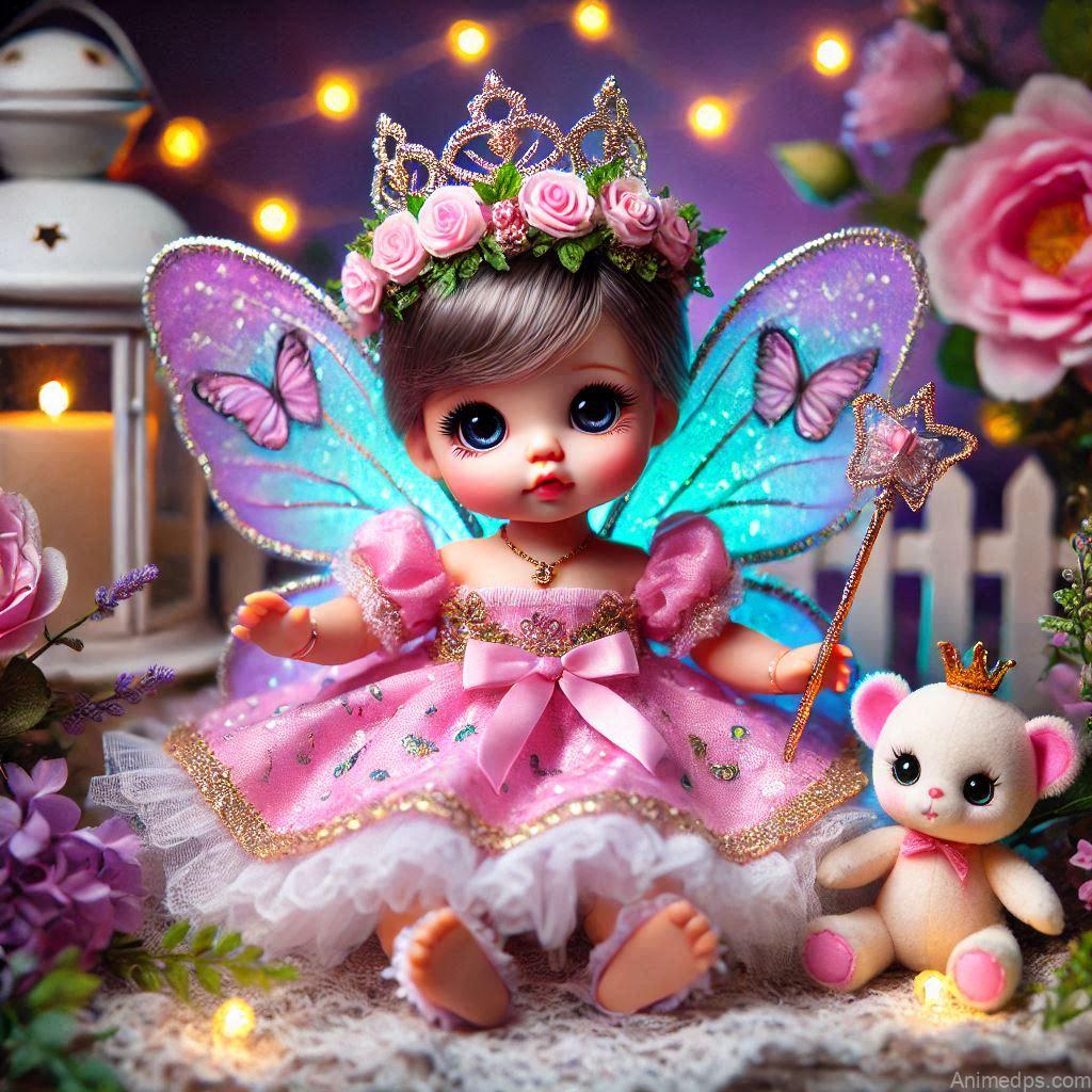 225+ Best Baby Doll Whatsapp Dp 26 A whimsical baby doll dressed as a fairy princess, complete with a tiny tiara, butterfly wings