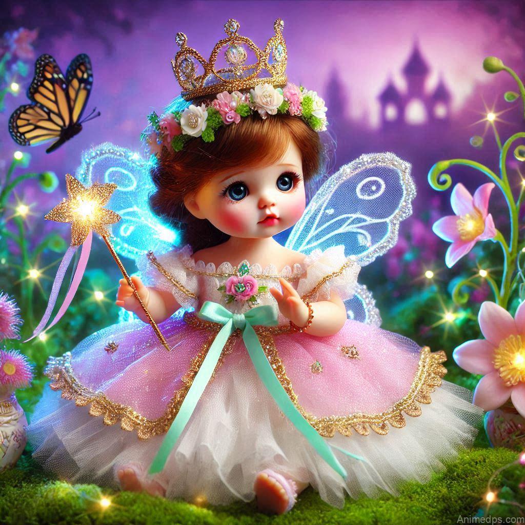 225+ Best Baby Doll Whatsapp Dp 27 A whimsical baby doll dressed as a fairy princess, complete with a tiny tiara, butterfly wings