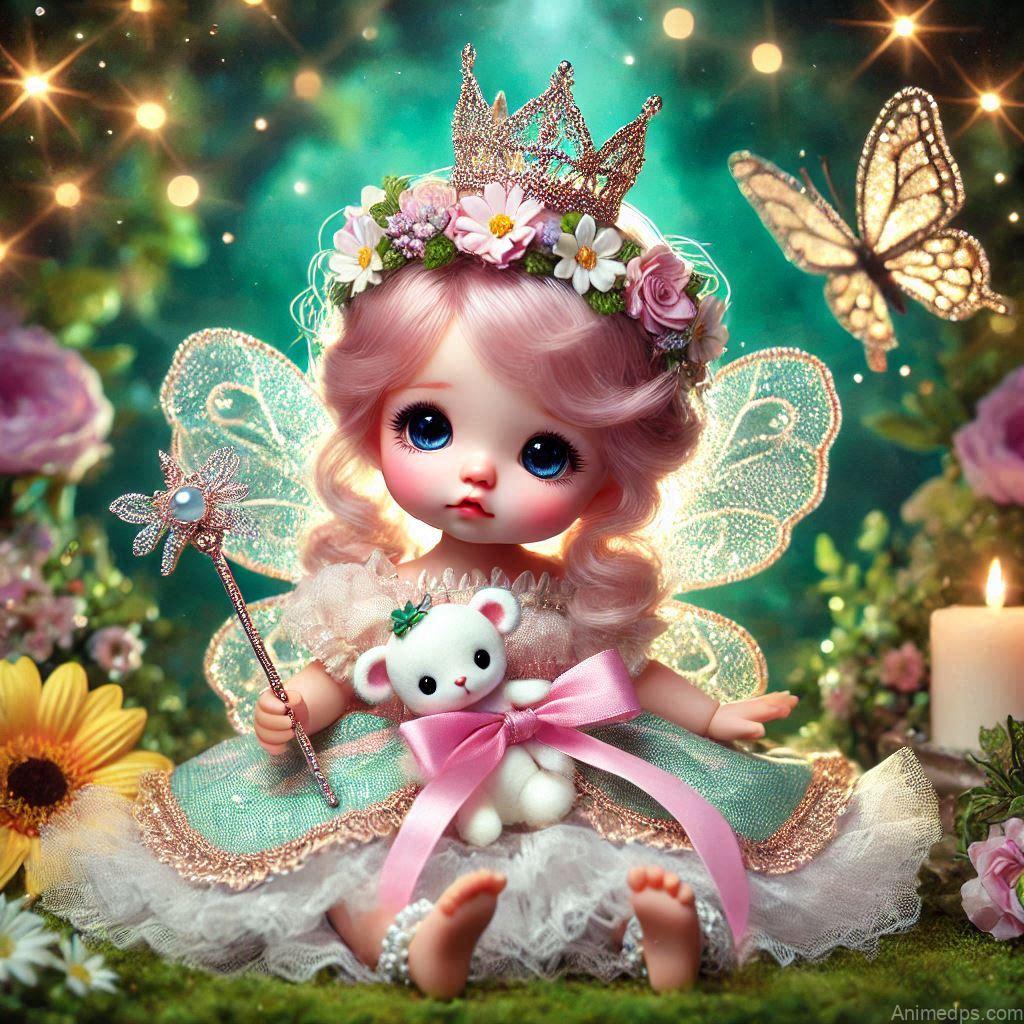 225+ Best Baby Doll Whatsapp Dp 31 A whimsical baby doll dressed as a fairy princess, complete with a tiny tiara, butterfly wings